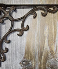 Sturdy Cast Iron Shelf Bracket Set 10x10 Inches With Ornate Fleur De Lis Design Matte Brown Finish Six Pack Heavy Duty