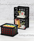 Durable Plastic File Crate With Ergonomic Handles For Letter And Legal Size Documents, Space Saving Modular Stackable Storage Bin