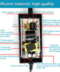 Internal view of DC 12V 5A Power Supply Adapter Transformer showing components such as heat sink, capacitor, and inductor.