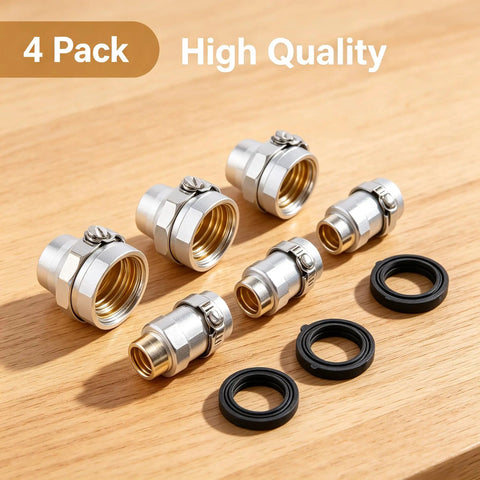 Top Rated 5/8 Inch Garden Hose Repair Kit With Stainless Steel Clamps And Aluminum Male Female Connectors For Sprinkler Water Hose End Fixing Essentials You Need, 4 pack