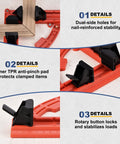 Close-up of Two Pack Right Angle Corner Clamps 30 to 90 Degree Adjustable ABS Plastic 7.01 Inch 178 mm for Photo Frames use.