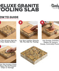 Solid As Rock Granite Tooling Slab For Leather Crafting - Heavy Duty Stone Block With Smooth Flat Face For Crisp Stamping Carving And Punching - Six Inch Shop Workhorse, showing steps for usage.