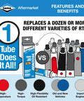 Graphic comparing Reinzosil RTV Silicone Sealant 200 Ml Tube for auto and industrial use with various other RTV tubes.