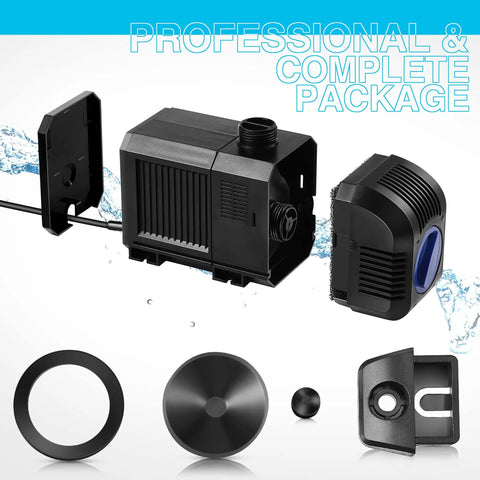 1600GPH Submersible Water Pump For Ponds And Aquariums With 100W Motor Easy Setup Waterfall Fountain Pump Kit components