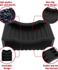 Anti Slip Caster Cups For Furniture And BBQ Grills, Durable Silicone Non Slip Pads For Wheels Or Legs, Stackable Floor Protectors for Indoor And Outdoor Use, 4 Pack, Black, showing design features and materials.