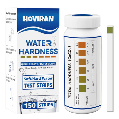 Water Hardness Test Strips Kit 150 Strips For Home, Aquarium, Pool, And Spa, Easy 15 Second Hard Water Test With Color Chart, 0 To 425 Ppm Range