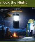 All In One Portable Outdoor Toilet Kit For Camping And RV Travel With Privacy Tent Lighting and Campfire Scene at Night