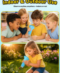 Kids 1000X Handheld Digital Microscope With 2.0 Inch Screen, Kid-Friendly Portable MiniScope For Education, Perfect Birthday Gift For Ages 3 to 10, Clear High-Res Magnification, 8 Adjustable LEDs, Explore Tiny Details. Children using blue handheld microscope indoors and outdoors