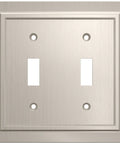 Classic Architecture Satin Nickel 3 Gang Light Switch Cover Wall Plate 1 Pack Dope Decorative Switch Guard W35225 SN C
