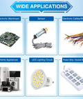 Wide applications of Pro Grade Fast Dry Clear Silicone Conformal Coating for electronics, sensors, cables, appliances, LED circuits.