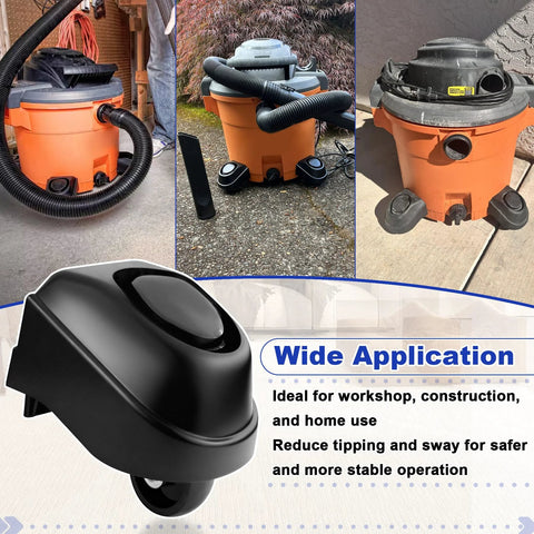 2 Pack 12388 foot caster and 12293 caster wheel kit for 6, 9, 12, 16 gallon wet dry vacuums with plate casters on Ridgid WD series