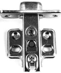 Full Overlay Concealed Kitchen Cabinet Hinges 105 Degree 2 Cam 4 Way Adjustable Frameless European Hinges With Screws Set Of Four Includes Mounting Screws For Easy Install By Berta; front view of hinge with mounting plate