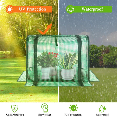 Portable Mini Greenhouse For Small Plants Indoor Outdoor Use No Fuss Setup Garden Tent With Waterproof Pad And Sturdy Steel Frame Tear Resistant PE Cover 23x13x17 Inch Green House Shelter