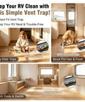 Beefy Rugged Aluminum RV Floor Vent Cover Kit 2x10 Magnetic Removable Floor Register Trap in RV interior.