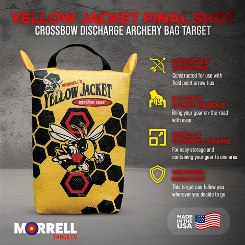 Yellow Jacket Rugged Weather Resistant Archery Discharge Target Bag Two Pack For Crossbow And Compound Bow With Carry Handle