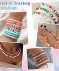 Children wearing bracelets made with 5300 Clay Beads Bracelet Making Kit For Kids Ages 8 To 12 With 500 Charms And Alphabet Beads