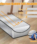 Energy Saving Attic Door Insulation Cover For Pull Down Stairs 54x25x11 Double Bubble Reflective Attic Tent shown in living space