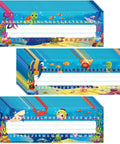 Sea Animal Themed Classroom Name Plates Pack of 40 with Adhesive Dots Manuscript Alphabet Tags For Desks with ocean illustrations