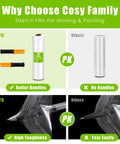 Comparison of Industrial Strength Plastic Wrap Roll 1000 Ft 60 Gauge 15 Inch Wide Clear Stretch Film With Handles and without