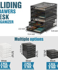 Two Pack Black 3 Tier Wire Mesh Desk Organizer With Drawers Stackable File Sorter And Paper Tray for home office