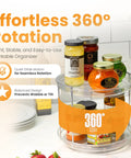 Oizeir clear two-tier lazy Susan organizer; acrylic rotating spice rack for kitchen counter or cabinet.