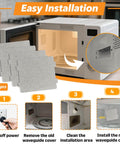 Image showing 20 Pack Microwave Waveguide Cover Mica Plates Sheets Set, High Thickness Mica Slice for Oven Repair with installation steps