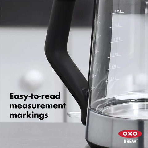 Side view of Cordless Glass Electric Kettle With 1.75 Liter Capacity Borosilicate Glass For Pure Taste LED Power Indicator