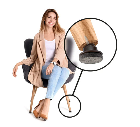16 Pack Screw On Chair Levelers With Swivel Felt Sliders For Angled Or Straight Furniture Legs 1 Inch Round Floor Protectors