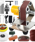 Compact Mini Belt Sander Pack A Punch With Quick Adjust Speed Dial Multifunctional Electric Polisher And Corner Grinder with accessories
