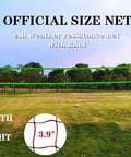 Portable Backyard Volleyball Set With Durable Net All Weather Construction Includes Pump Wrap Yarn Volleyball Boundary Lines Carry Bag Classic Blue Green Easy Setup For Instant Play, official size net shown installed on a lawn.