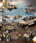 56 In 1 Army Men Toys Set For Boys Ages 4 To 12 Featuring military trucks, helicopters, and kayaks on beach battle scene