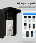 Outdoor Black Doorbell Anti-Glare Cover With Inward-Fold Sun Shade, Weatherproof Steel Guard, fits Ring, Arlo, and Nest Hello