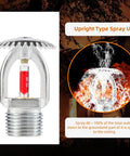 Six Pack Pro Grade Fire Sprinkler Heads One Half Inch Npt 155 Degrees Fahrenheit Upright Brass K80 Quick Response, upright design showing glass bulb.