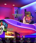 Storefront RGB LED Strip Lights With Bluetooth App Control And Remote, 120Ft Waterproof Sign Lighting Kit, 240Pcs 5050 SMD RGB LEDs