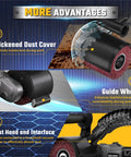 Close-up of cordless burnishing polishing tool for DeWalt 20V Max with guide wheel and thickened dust cover.