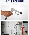 No Strings Attached Cordless Fuel Transfer Pump With Auto Stop, displayed with anti-drip design and storage accessories.