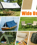 All In One Snap Fastener Tool Kit For Fabric And Outdoor Gear Like Boat Covers Canvas Tarps Leather And Clothing shown in use on tents, boat covers and backpacks