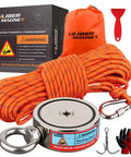 Double Sided Fishing Magnets 880 Lb Neodymium Magnet Kit with rope claw gloves for magnetic fishing and treasure hunting underwater