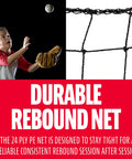 Multi Angle Baseball Pitch Return Net With Integrated Strike Zone 55 By 36 Inch Frame Practice Pop Flies Grounders And Line Drives Without A Catcher Improve Accuracy And Power For Backyard Training
