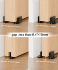 Sliding Barn Door Floor Guide With Adjustable Rollers, Double-Sided Bearing Design, Floor Mounted Black Finish installed