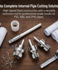 Components of 6-In-1 Heavy-Duty PVC Pipe Threading Tool Kit With Reinforced Hardened Alloy Internal And External Threaders displayed.