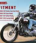 Rider on Harley bike with Chain Drive Twin Cam Gasket Bearing Replacement Kit for Harley 2006 to 2017 Twin Cam Models Dyna Softail Touring Bolt On Direct Install For Engine Gasket Upgrade and Smoother Longer Lasting Ride fitment list