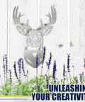 Welding Practice Kit For Beginners Metal Art Project with deer head sculpture in 201 carbon steel above lavender plants.