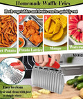 FANTEXY stainless steel crinkle cutter with red handle; front view for potatoes and vegetables