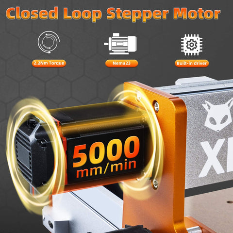Close-up of Pro Grade CNC Router XE PRO 3 Axis Engraving Milling Machine with closed loop stepper motor and 5000mm/min speed