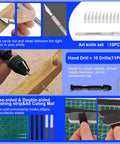 103 Piece Professional Model Tool Kit For Plastic Models And Gunpla with art knife, hand drill, polishing tools, and cutting mat
