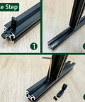Step-by-step guide using 30 Sets 2020 Aluminum Extrusion Hardware Connectors With Screws And Wrench for T-slot aluminum rails.