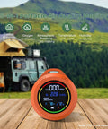 5 In 1 Rechargeable Oxygen Monitor With CO And O2 Readouts, Temperature, Humidity And Atmospheric Pressure on wooden surface