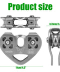 Double Zip Line Pulley Trolley With Tandem Dual Speed Pulleys 30kN 6700LBS Break Strength product size details