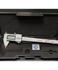 Digital Caliper With Small Point Jaw Stainless Steel Construction For Tiny Grooves And Tight Slots in black carrying case